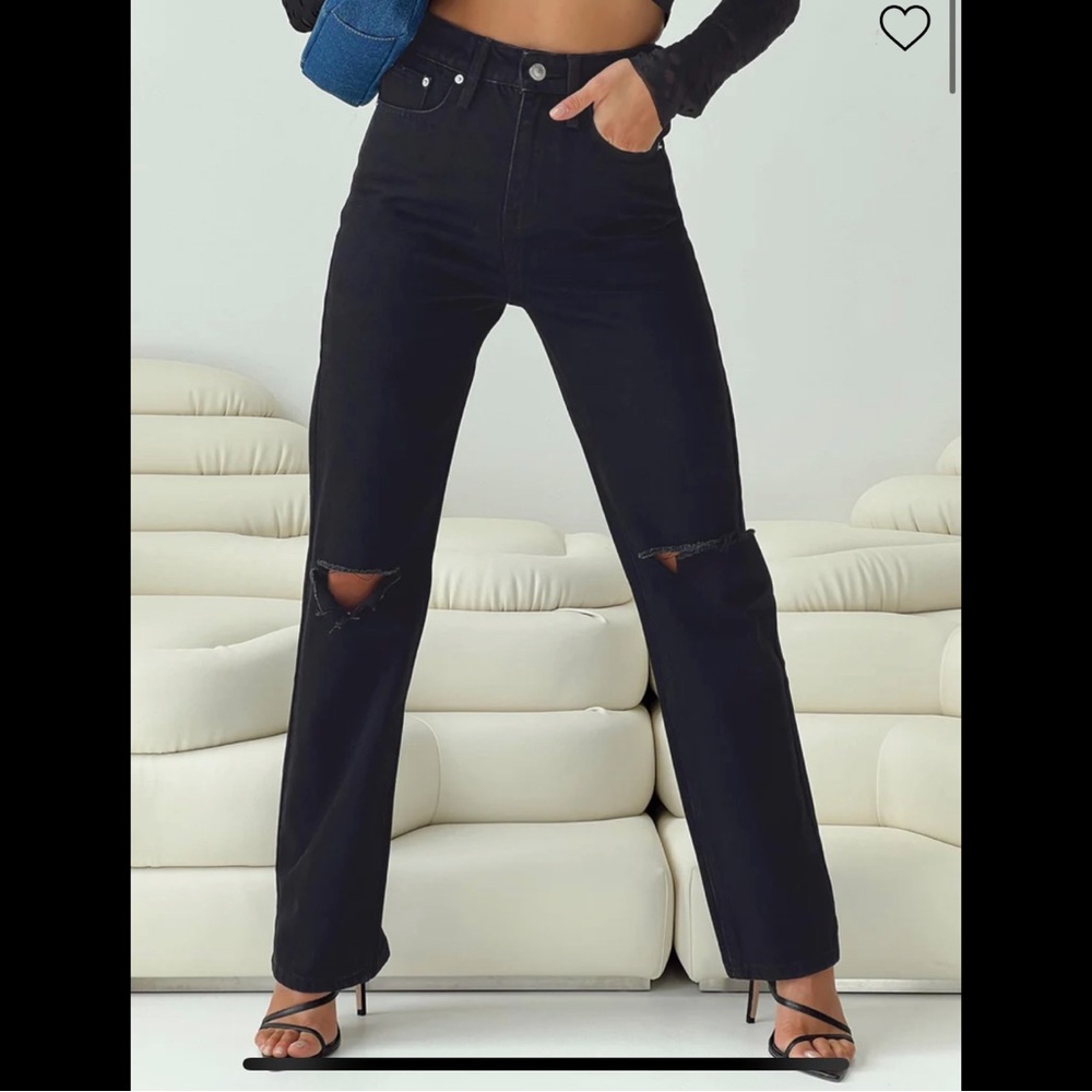 Princess Polly HOLLAND JEANS BLACK